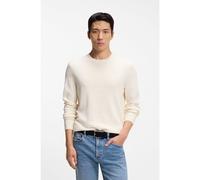 BOSS Silk-cotton sweater with micro-check structure - Style L-Nadali, 50555189 Natural XL