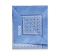 BOSS Silk pocket square with digital print and logo - Style H-POCKET SQ. ONE, 50561707 Blue pcs.