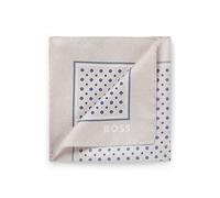 BOSS Silk pocket square with digital print and logo - Style H-POCKET SQ. ONE, 50561707 Light Beige pcs.