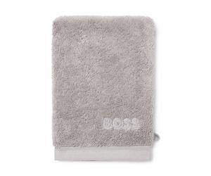 BOSS Silver Aegean-cotton washing mitt with tonal logo - Style LOFT SilverN Mitt 015021, MITT-1013441 Silver ONESI