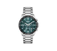BOSS Link-bracelet chronograph watch with green grooved dial - Style STRIKE, 58244945 Silver tone pcs.