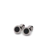 BOSS Men's Simony Polished Silver-Tone Cufflinks One Size Black