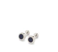 BOSS Men's Simony Polished Silver-Tone Cufflinks One Size Blue