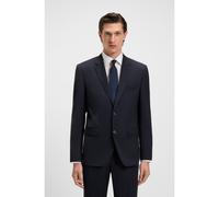 BOSS Single-breasted jacket in a wool blend - Style H-Jasper-MM-C-224, 50479998 Dark Blue 46E