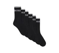 BOSS Six-pack quarter-length socks - Style 6P QS Stripe CC, 50510168 Black 9-11