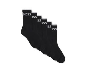 BOSS Six-pack quarter-length socks - Style 6P QS Stripe CC, 50510168 Black 9-11