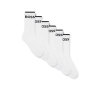 BOSS Six-pack quarter-length socks - Style 6P QS Stripe CC, 50510168 White 5.5-8