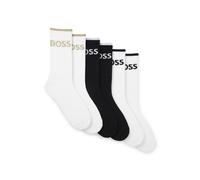 BOSS Six-pack quarter-length socks - Style 6P QS Stripe CC, 50510168 White / Black 9-11