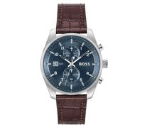 BOSS Skytraveller 1514194 Men's Watch - 44mm Blue Dial Leather