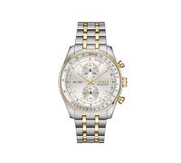 BOSS Skytraveller Pro Men's 43mm Silver White Dial Two Tone Stainless Steel & Gold IP Bracelet Watch