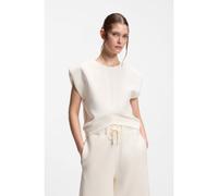 BOSS Sleeveless loose-fit sweatshirt with V-cut hemline - Style Etesya, 50558798 Natural L