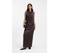 BOSS Sleeveless maxi dress in sable satin - Style DABIKA_FS_C, 50562632 Dark Brown 6