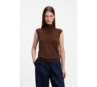 BOSS Sleeveless mock-neck sweater in merino wool - Style Fipini, 50544998 Brown S