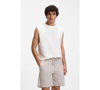 BOSS Sleeveless stretch-cotton T-shirt with slub effect - Style Te_Surf, 50559220 Natural XXL