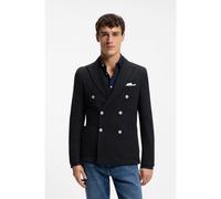 BOSS Slim-fit blazer in a patterned cotton blend - Style C-Hanry-J-DB-262, 50561930 Dark Blue 34R