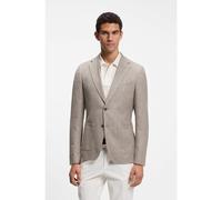 BOSS Slim-fit blazer in a patterned virgin-wool blend - Style H-Hutson-2PP-263, 50567488 Beige 34R