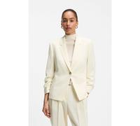 BOSS Slim-fit blazer in Japanese crepe with ruched sleeves - Style Jia16, 50564478 Light Yellow 10