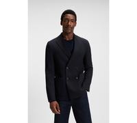 BOSS Slim-fit blazer in micro-patterned stretch wool - Style C-Hanry-DB-254, 50551588 Dark Blue 36R