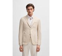 BOSS Slim-fit blazer in patterned linen and cotton - Style L-Heston-J-3PP-242, 50539470 White 38R