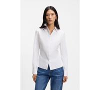 BOSS Slim-fit blouse in easy-iron cotton-blend poplin - Style Burbel, 50553701 White 16