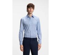 BOSS Slim-fit business shirt in stretch poplin - Style H-HANK-K-C1-261, 50567057 Light Blue Patterned 16.5