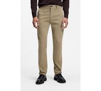 Boss Orange Mens Slim Fit Chinos in Stretch-Cotton Satin - Beige - Size 36W/34L
