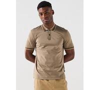 BOSS Slim Fit Contrast Collar Polo Shirt, Brown, Size 2Xl, Men Brown