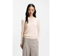 BOSS Slim-fit crew-neck sweater in merino wool - Style Ferpina, 50544987 Natural M
