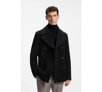 BOSS Slim-fit double-breasted coat in a wool blend - Style H-Hyde-Peacoat-264, 50576464 Black 44R