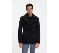 BOSS Slim-fit double-breasted coat in a wool blend - Style H-Hyde-Peacoat-264, 50576464 Dark Blue 38R