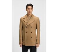BOSS Slim-fit double-breasted short coat in a wool blend - Style H-Hyde-Pcoat-234, 50536826 Beige 36R