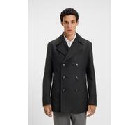 BOSS Slim-fit double-breasted short coat in a wool blend - Style H-Hyde-Pcoat-234, 50536826 Dark Grey 38R