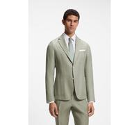 BOSS Slim-fit jacket in a micro-patterned linen blend - Style C-Hanry-233, 50514618 Light Green 48R