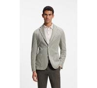 BOSS Slim-fit jacket in a patterned cotton blend - Style C-Hanry-J-263, 50567528 Green Patterned 38R