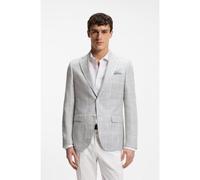 BOSS Slim-fit jacket in checked linen and virgin wool - Style H-Hutson-262, 50561880 Grey Patterned 38R