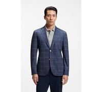 BOSS Slim-fit jacket in checked stretch jersey - Style C-Hanry-J-263, 50567527 Blue Patterned 36R