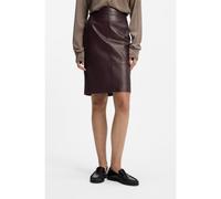 BOSS Slim-fit pencil skirt in premium leather - Style Selrita5, 50460741 Dark Purple 8