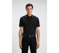BOSS Slim-fit polo shirt in cotton with striped collar - Style Penrose 38, 50469360 Black 6XL