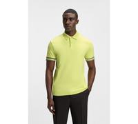 BOSS Slim-fit polo shirt in cotton with striped cuffs - Style Polo Zone, 50544448 Light Green M