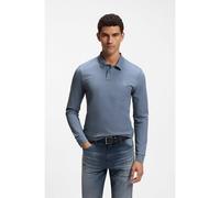 BOSS Mens Slim Fit Passerby Long Sleeve Polo Shirt - Colour: 424 Medium Blue - Size: Medium