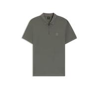 BOSS Passerzip Zipped Polo Shirt, Dark Khaki, Size M, Men Dark Khaki
