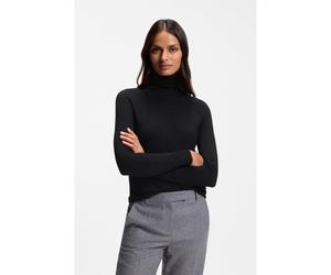 BOSS Slim-fit rollneck sweater in extra-fine merino wool - Style Frizani, 50548298 Black L