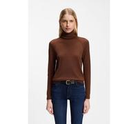 BOSS Slim-fit rollneck sweater in extra-fine merino wool - Style Frizani, 50548298 Brown S