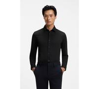 BOSS Slim-fit shirt in a performance-stretch cotton blend - Style P-HANK-s-kent-C1-222, 50474283 Black 16.5