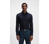 BOSS Slim-fit shirt in a performance-stretch cotton blend - Style P-HANK-s-kent-C1-222, 50474283 Dark Blue 17.5
