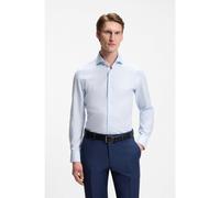 BOSS Slim-fit shirt in a structured cotton blend - Style H-HANK-SP-B1-C1-261, 50561659 Light Blue 15