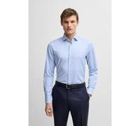 BOSS Slim-fit shirt in checked easy-iron stretch cotton - Style H-HANK-spread-C1-222, 50539081 Blue Patterned 18