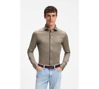 BOSS Slim-fit shirt in cotton jersey - Style L-HAYS-SPREAD-C1-243, 50567149 Brown 15.7