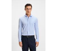 BOSS Slim-fit shirt in cotton-piqué jersey - Style P-HANK-spread-243, 50527675 Light Blue 15.7