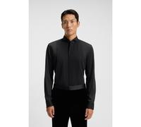 BOSS Slim-fit shirt in easy-iron cotton satin - Style H-HANK-W-TUX3-DC-254, 50550662 Black 17.5